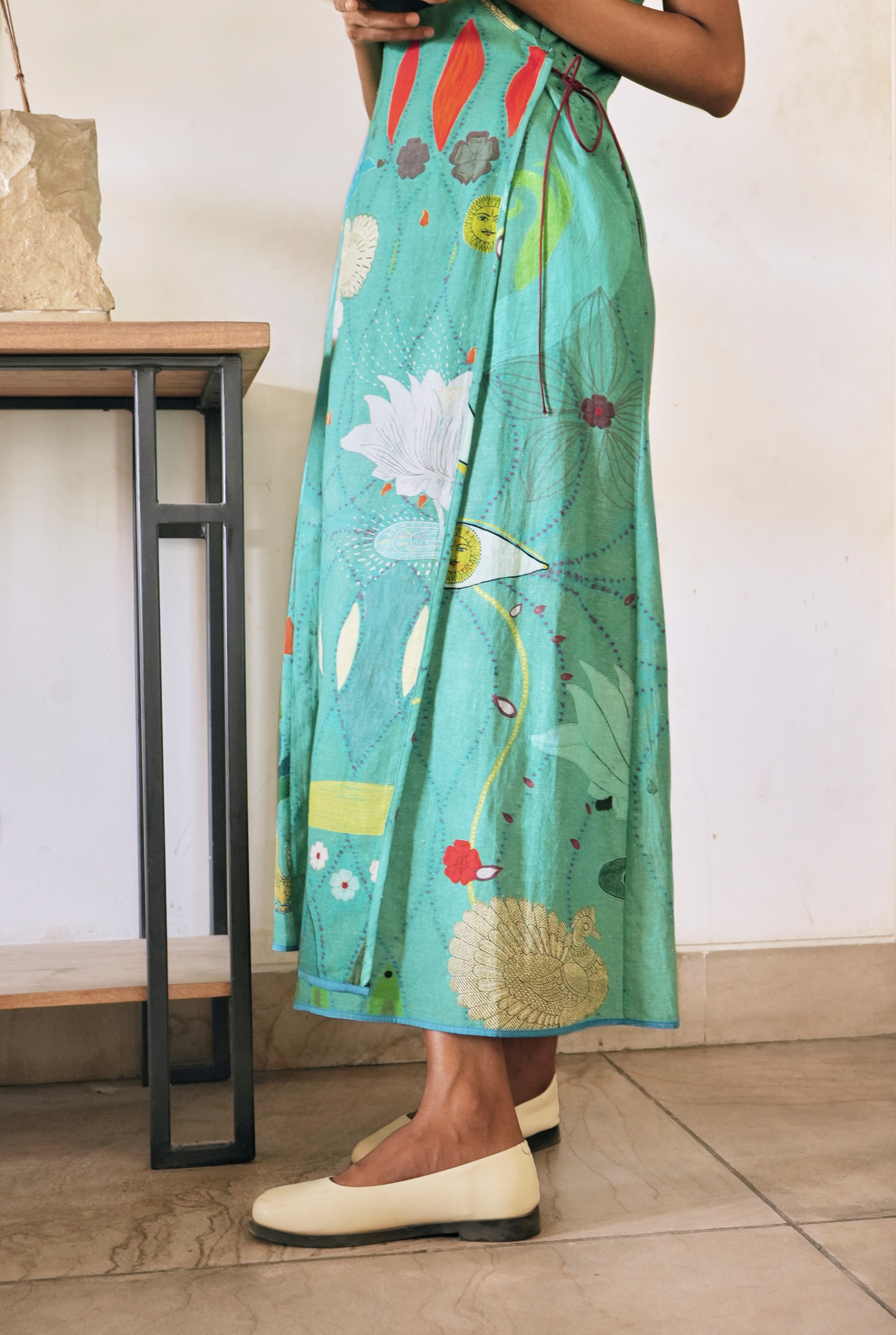 WRAP DRESS IN CHETTI GREEN