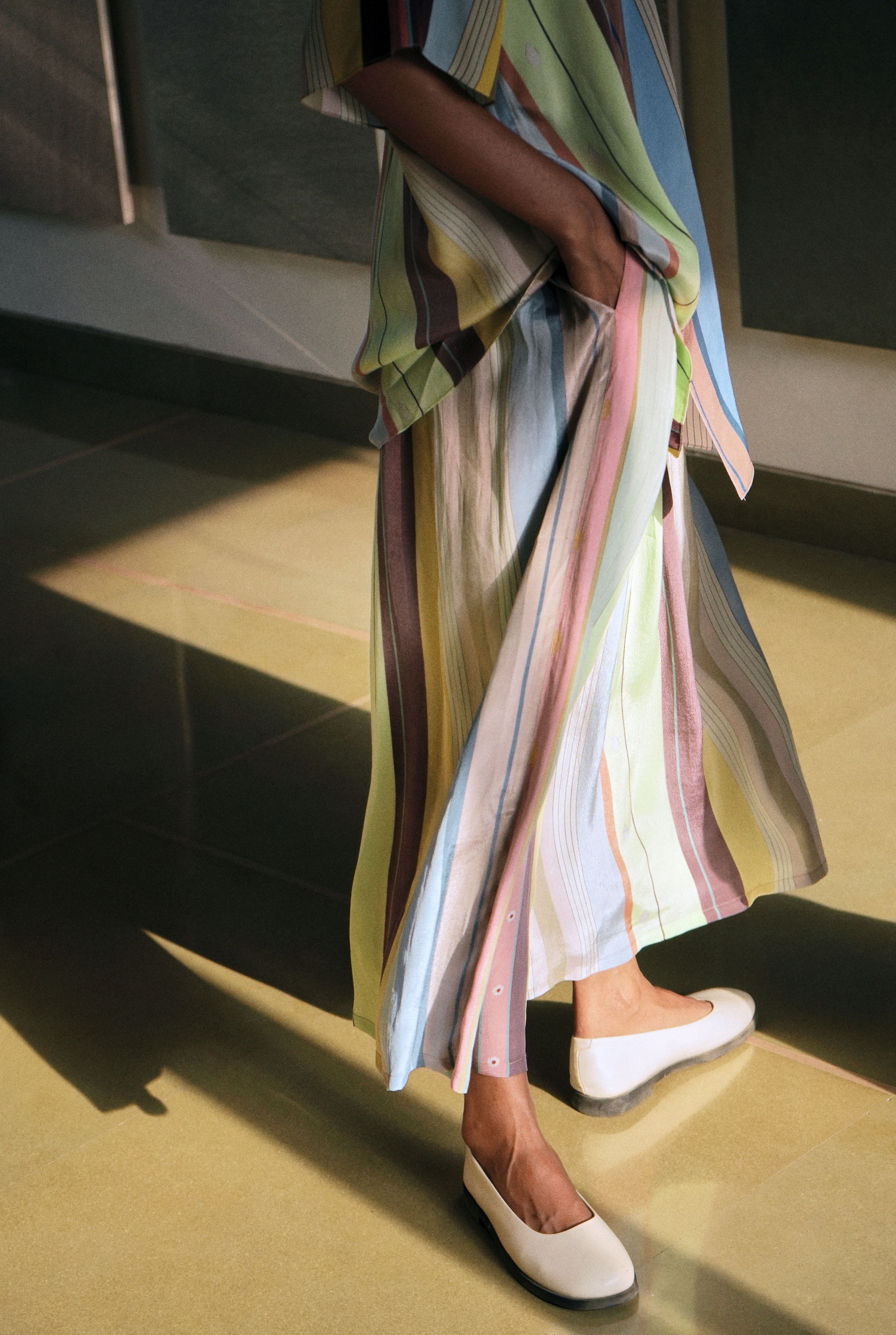 IRINA CO-ORD SET IN PASTEL TAMIL STRIPES PRINT