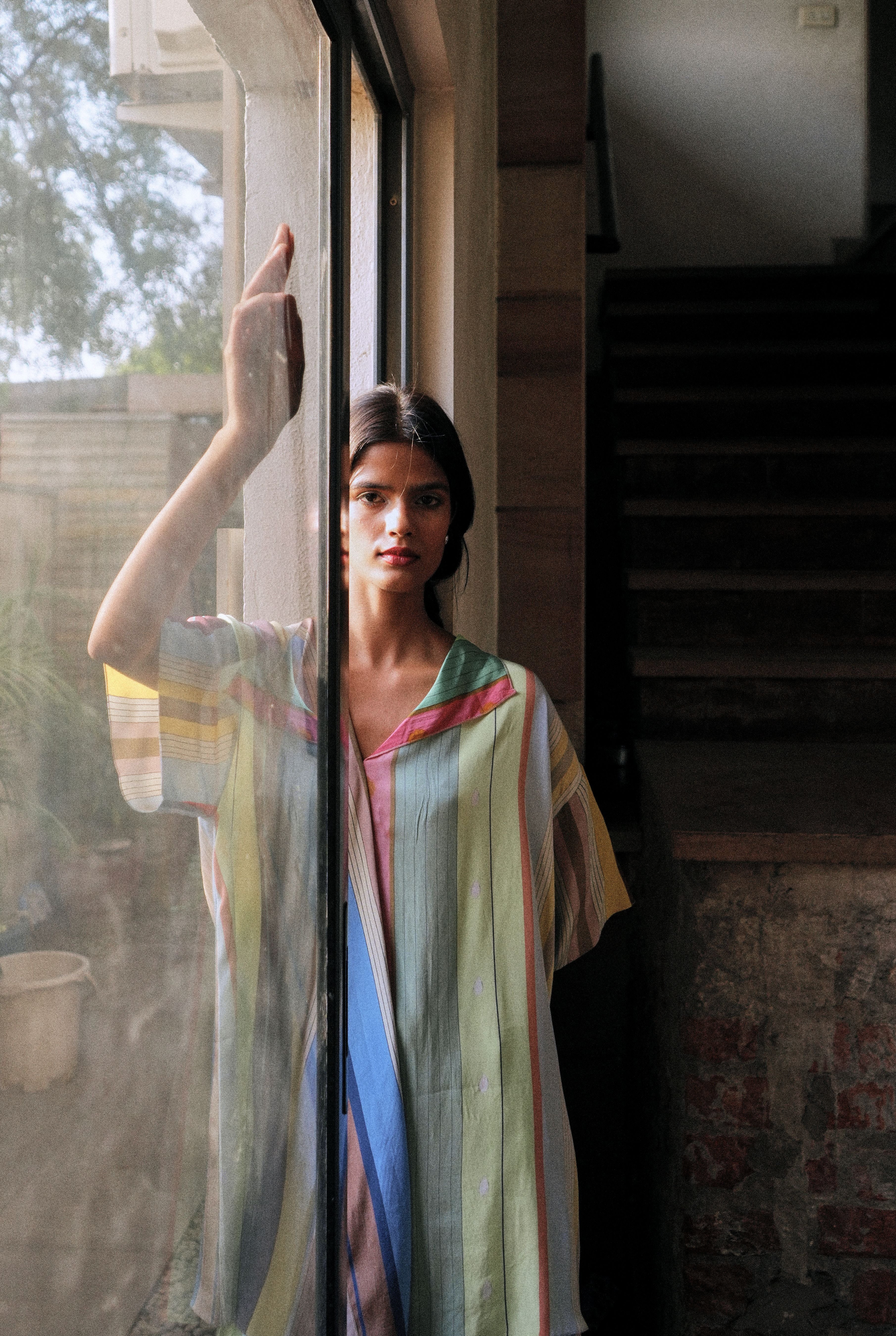 IRINA CO-ORD SET IN PASTEL TAMIL STRIPES PRINT