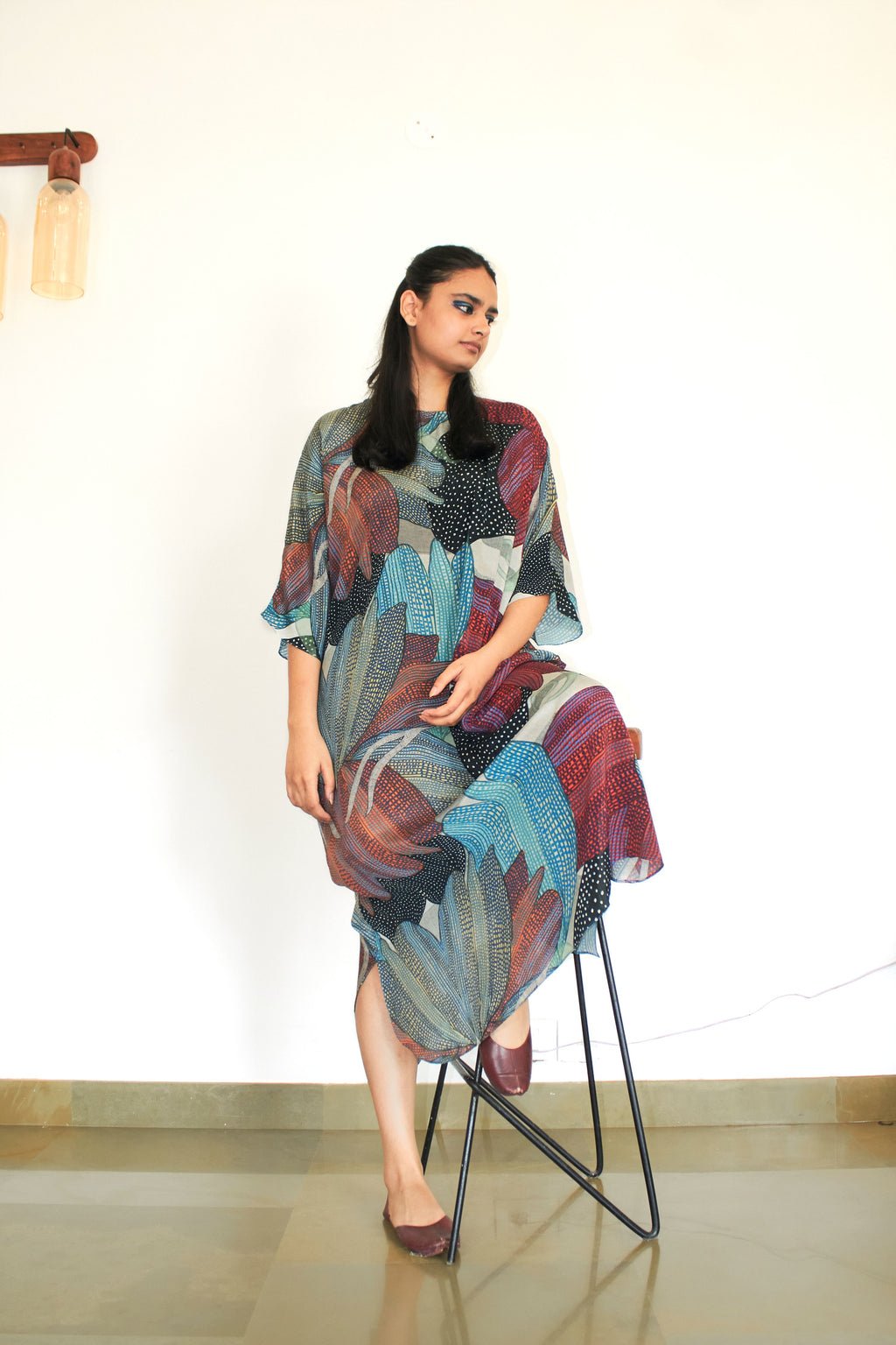 KAFTAAN DRESS IN MADHUMATI PRINT - CREPE