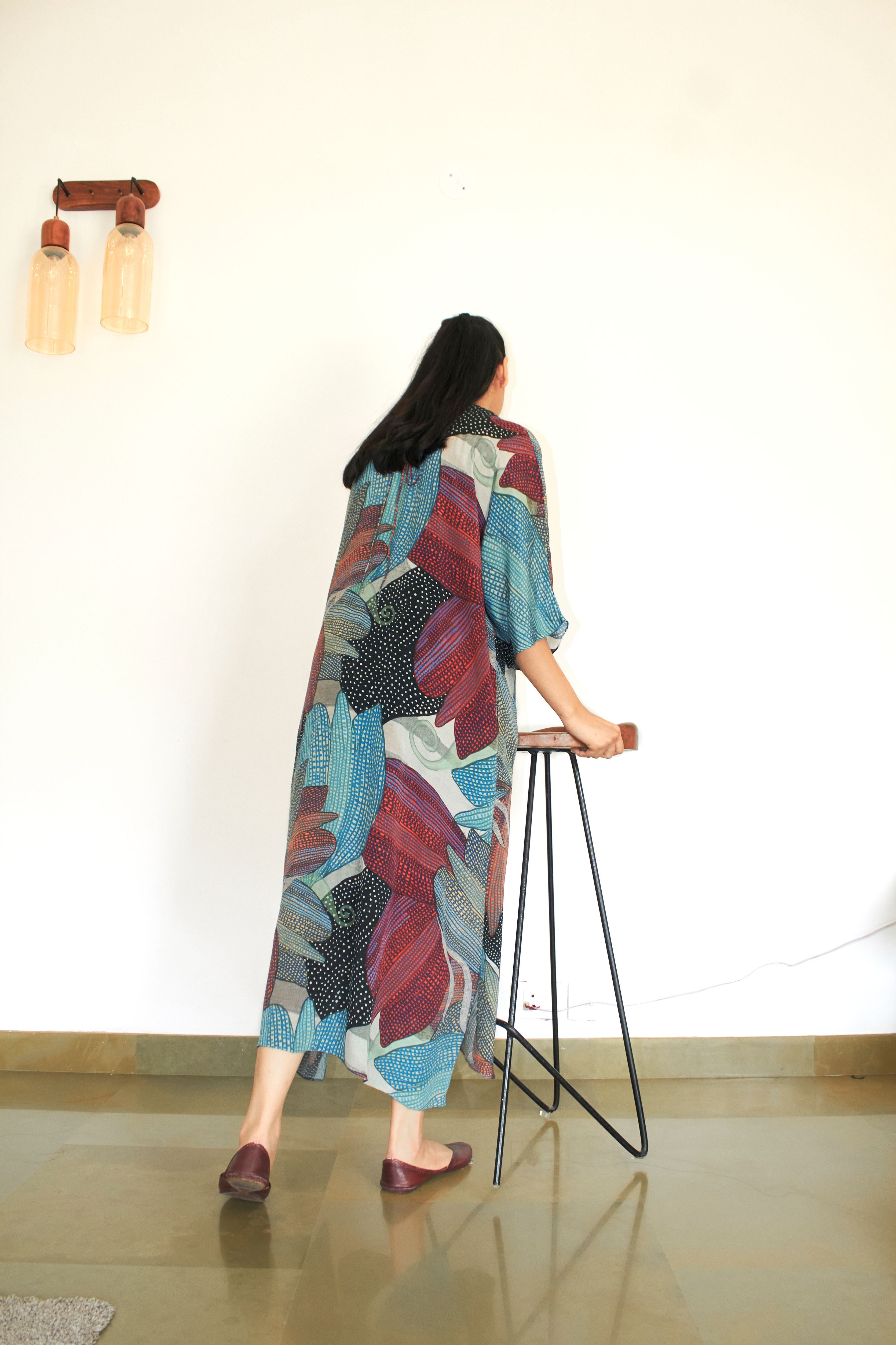 KAFTAAN DRESS IN MADHUMATI PRINT - CREPE