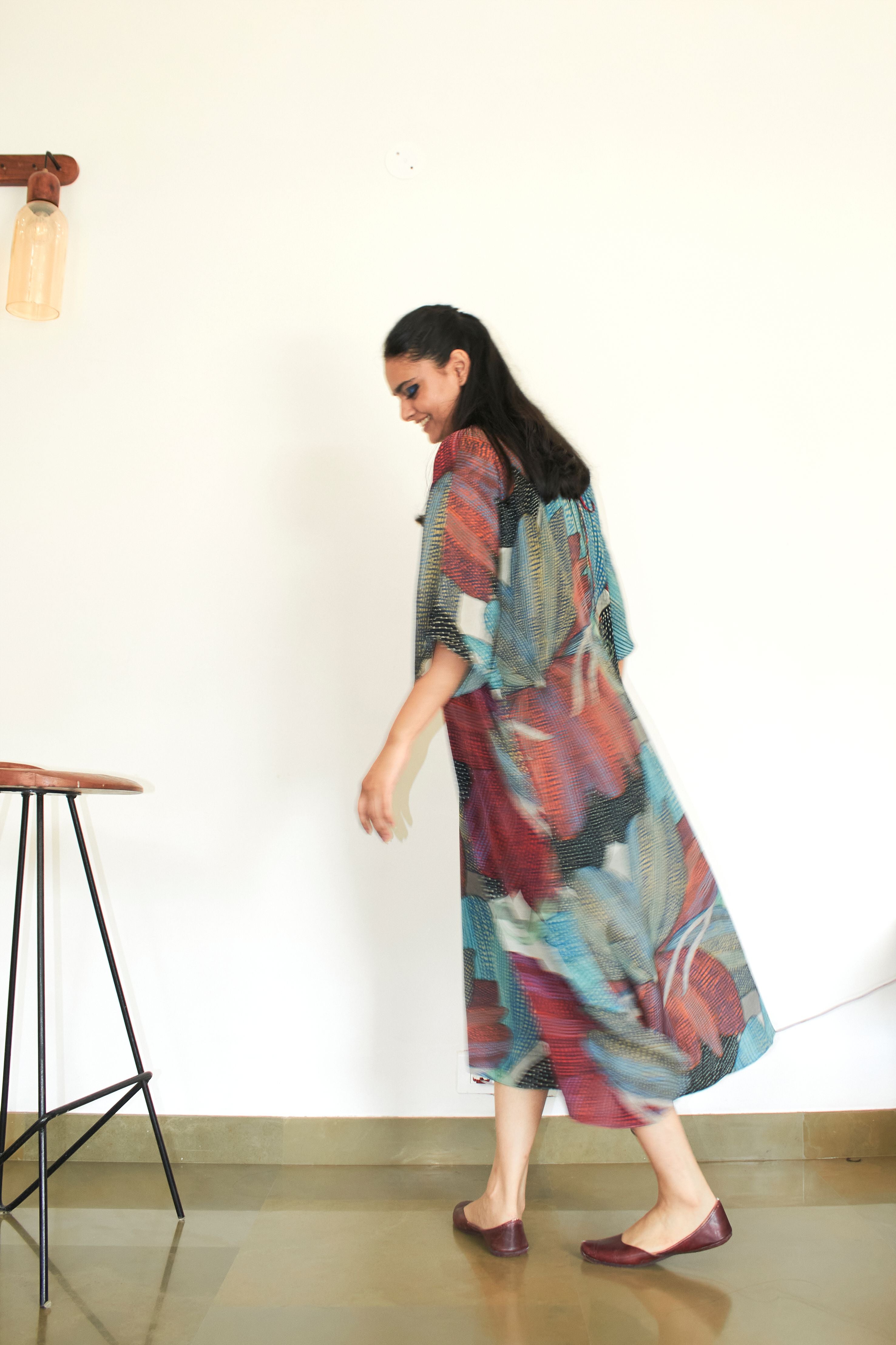 KAFTAAN DRESS IN MADHUMATI PRINT - CREPE