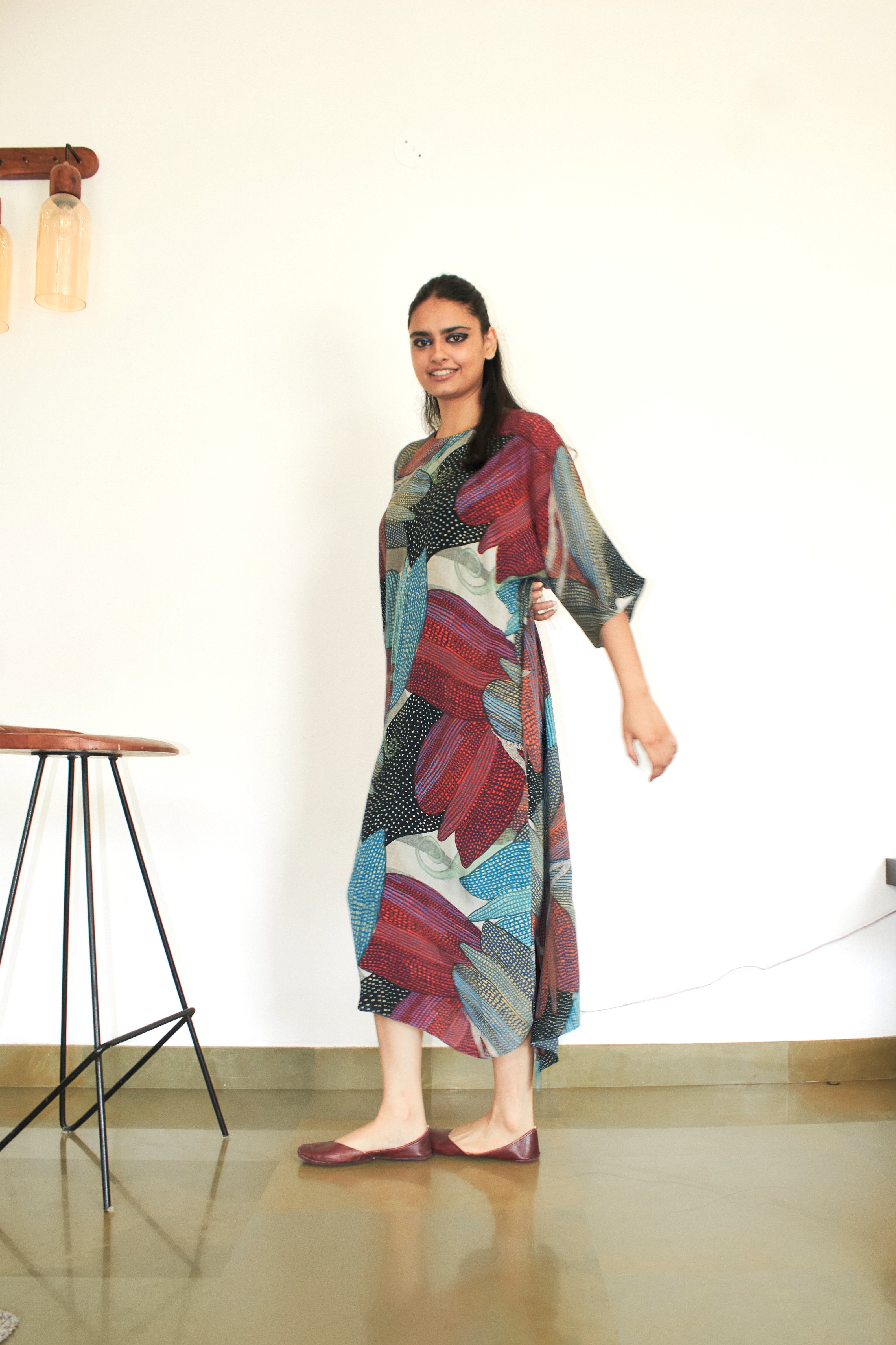 KAFTAAN DRESS IN MADHUMATI PRINT - CREPE