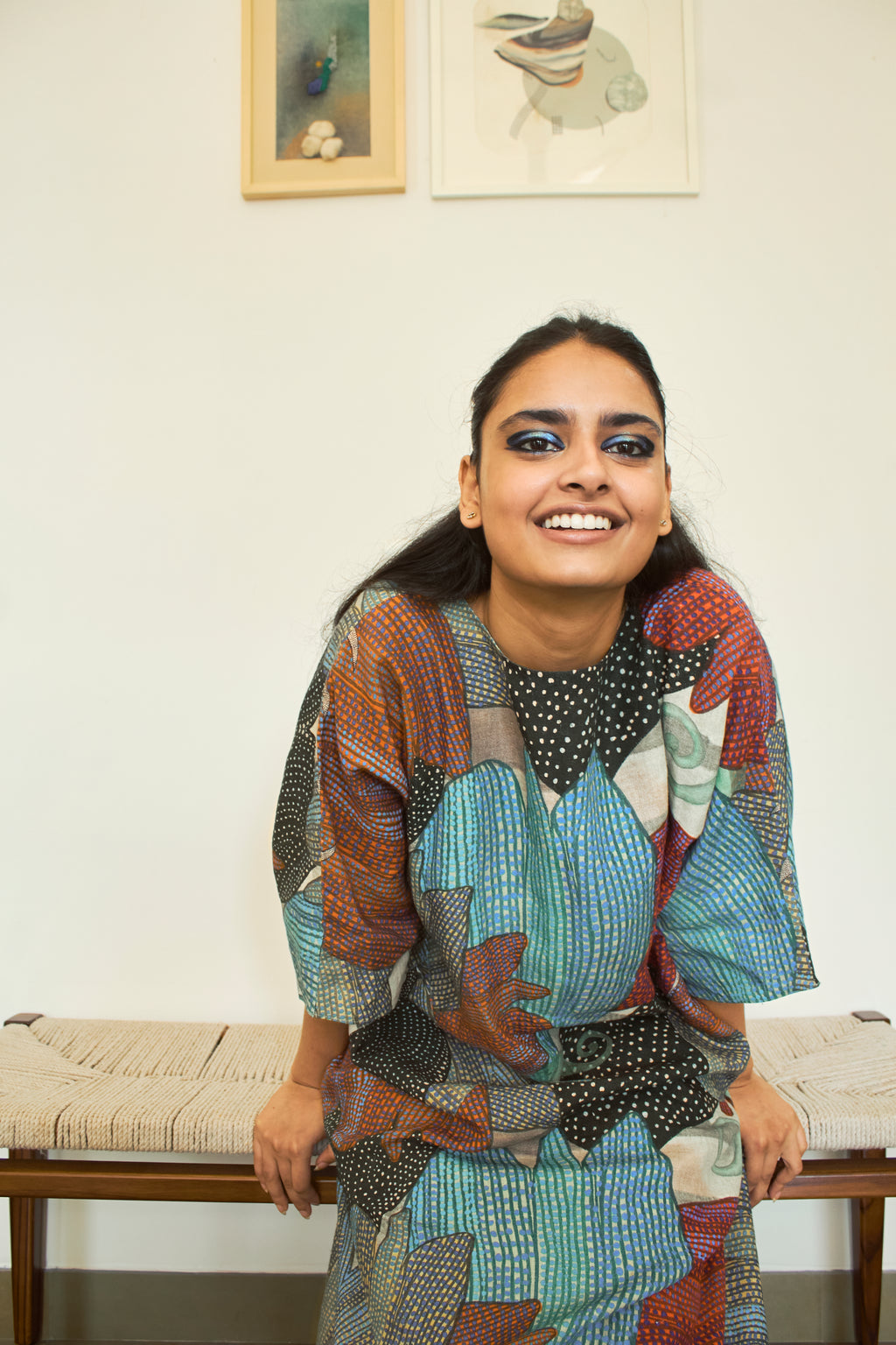 Kaftaan dress in Madhumati print - Linen