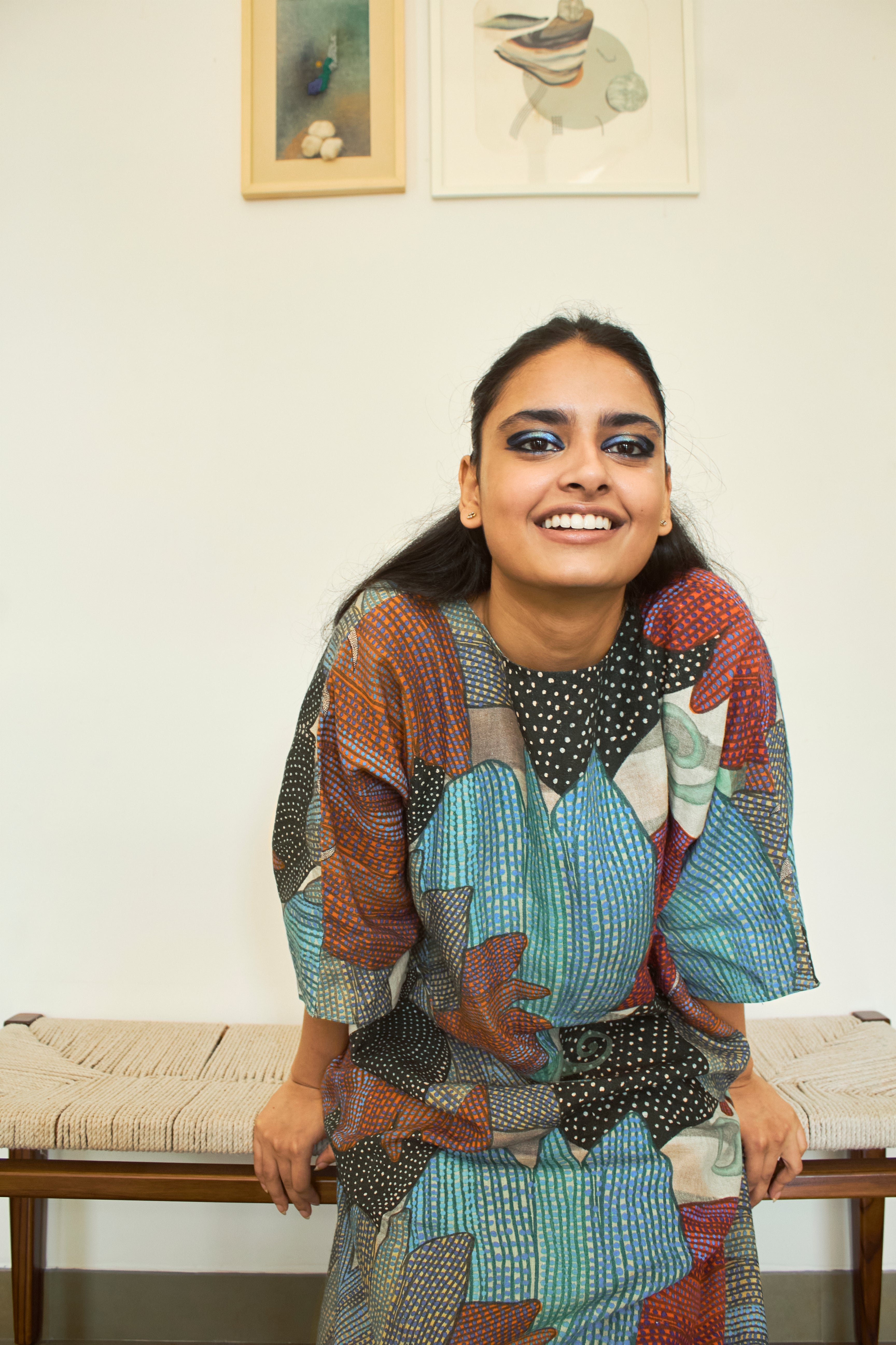 Kaftaan dress in Madhumati print - Linen